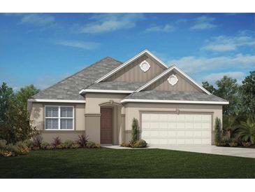 One-story home with a two-car garage and landscaped lawn at 1864 Maple Plum Ct, Sanford, FL 32771