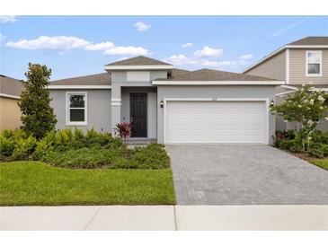 Charming single-story home with a manicured lawn and a two-car garage at 507 Silver Palm Dr, Haines City, FL 33844