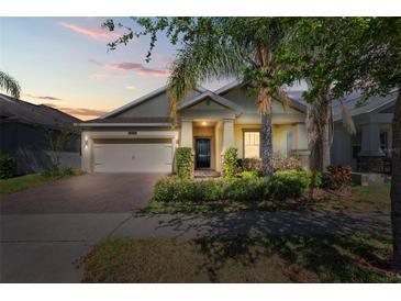 Charming single-Gathering home featuring a manicured lawn and welcoming entryway at 10060 Pecan Hickory Way, Orlando, FL 32832