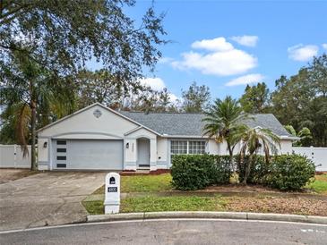 Single-story home with gray garage door and landscaped yard at 4800 Pierce Arrow Dr, Apopka, FL 32712