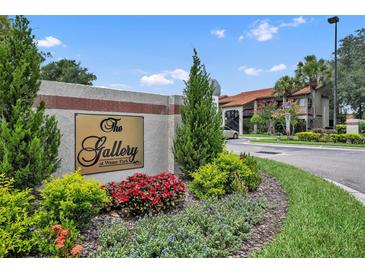 The Gallery at Winter Park community entrance with landscaping at 2419 Gallery View Dr # 10, Winter Park, FL 32792