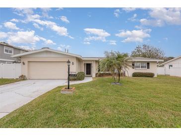 Charming single-story home featuring a well-manicured lawn and attached garage at 191 Royal Dunes Cir, Ormond Beach, FL 32176