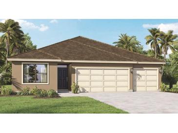 Attractive one-story home with three-car garage and landscaped yard at 2623 Sage Valley Way, Winter Haven, FL 33884