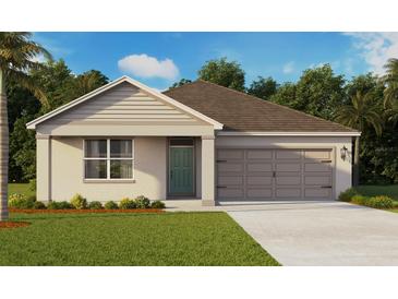 One-story home with a neutral color palette and a two-car garage at 4265 Singing Mockingbird Blvd, Bartow, FL 33830