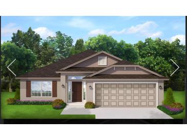 Charming single Gathering home with a two car garage, craftsman-style trim, and lovely landscaping at 115 Newham Way, Kissimmee, FL 34758