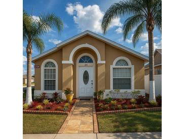 Charming single-story home featuring well-maintained landscaping and a welcoming front entrance with bright, freshly painted walls at 281 San Gabriel St, Winter Springs, FL 32708