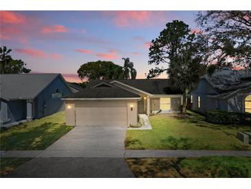 Charming single-story home with a well-maintained front yard and a two-car garage at 2439 Lake Jackson Cir, Apopka, FL 32703