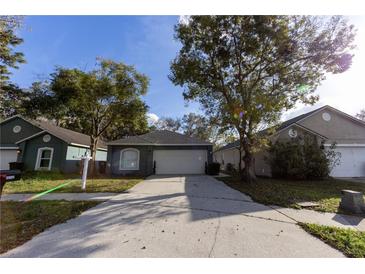 Charming single-story home with a well-maintained lawn and a two-car garage at 10142 Richardson Ct, Orlando, FL 32825