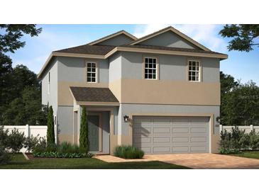 Charming two-story home featuring a 2-car garage, neutral color palette, and well-maintained landscaping at 1385 Sawgrass Hammock Ln, Davenport, FL 33837