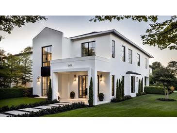 Modern two-story home exterior with clean lines, a covered entry, and manicured landscaping at 2102 S Osceola Ave, Orlando, FL 32806