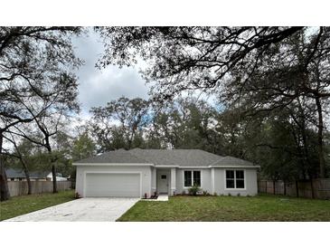 Charming single-story home with a well-manicured lawn and a two-car garage at 1385 5Th St, Orange City, FL 32763
