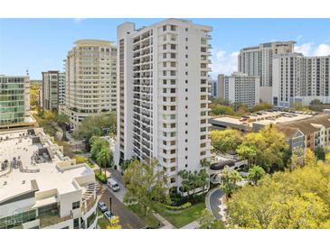 Stunning high-rise condo building with elegant architecture, offering luxurious urban living and beautiful city views at 530 E Central Blvd # 303, Orlando, FL 32801