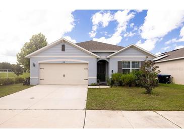 Charming single-story home with a two-car garage, well-maintained lawn, and inviting curb appeal at 3332 Logan Berry Dr, Mount Dora, FL 32757