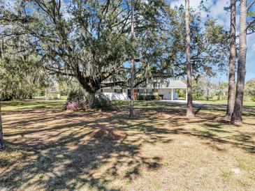 Quaint single story home with covered parking surrounded by mature trees and flowering bushes at 11207 Roberson Rd, Winter Garden, FL 34787