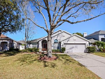 Charming single-Gathering home with a well-maintained lawn, mature trees, and a two-car garage at 527 Buckhaven Loop, Ocoee, FL 34761