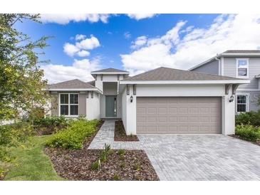 Beautiful single Gathering home with a well-manicured lawn and two car garage at 2296 Sirena Ln, Mount Dora, FL 32757