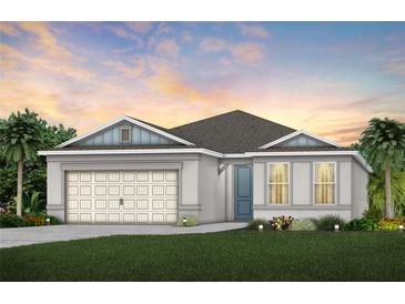Charming single-story home with a well-manicured lawn and a two-car garage at 6032 Tree Crossing Ln, St Cloud, FL 34771