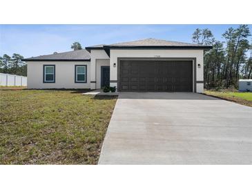 Charming one-story home featuring a two-car garage, well-maintained lawn, and neutral color palette at 17236 Sw 44Th Cir, Ocala, FL 34473