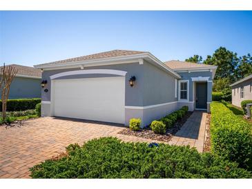 Charming single Gathering home showcasing a two car garage and landscaped front yard at 193 Old Moss Cir, Deland, FL 32724