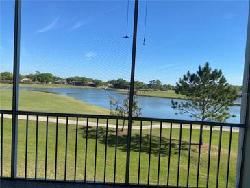 Enjoy the beautiful water view from this screened balcony with a golf course at 459 Hamptoncrest Cir # 203, Lake Mary, FL 32746