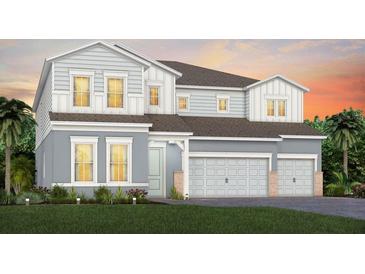 Stunning two-story home with a three-car garage and charming architectural details at 4709 Flagstaff Ct, Orlando, FL 32820