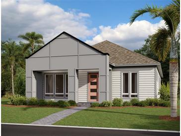 Charming single-story home with modern design, manicured lawn, and mature palm trees at 2976 Embark Trail, St Cloud, FL 34771