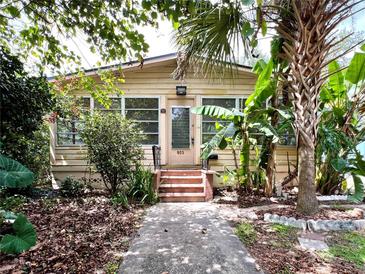 Charming single-story home featuring lush tropical landscaping and a welcoming front porch at 803 E Amelia St, Orlando, FL 32803