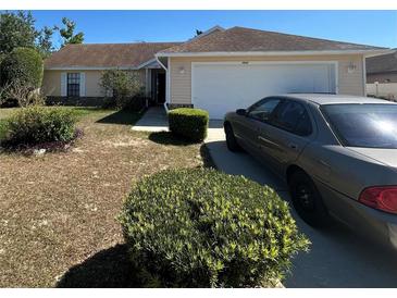 Charming single-story home featuring a well-maintained lawn and attached two-car garage at 6654 Hiawassee Meadows Dr, Orlando, FL 32818