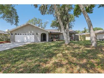 Charming single-story home with well-maintained lawn and mature trees providing shade at 525 Legume Dr, Port Orange, FL 32127