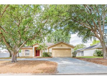 Charming single-story home featuring mature trees and a well-maintained front yard at 225 Loma Del Sol Dr, Davenport, FL 33896