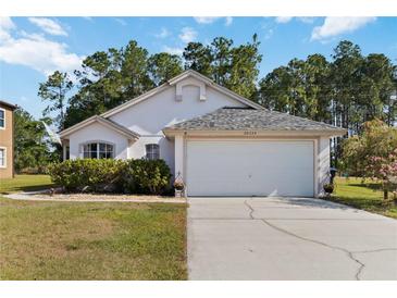 Charming single-story home featuring a two-car garage, tidy landscaping, and a well-maintained lawn at 20335 Macon Pkwy, Orlando, FL 32833