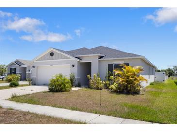 Charming single-story home featuring an attached two-car garage and a well-maintained front yard with tropical landscaping at 3222 Sweet Acres Pl, St Cloud, FL 34772