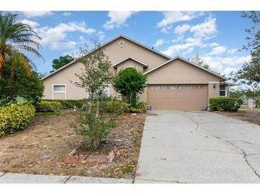 Charming single-Gathering home with a well-manicured lawn and a two-car garage in a suburban neighborhood at 6019 Long Peak Dr, Orlando, FL 32810
