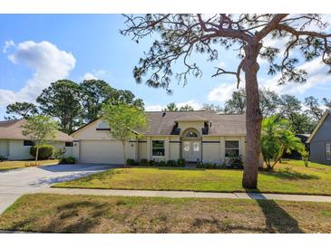 Charming single-story home featuring a well-manicured lawn and mature tree, offering great curb appeal at 9681 Lake Douglas Pl, Orlando, FL 32817