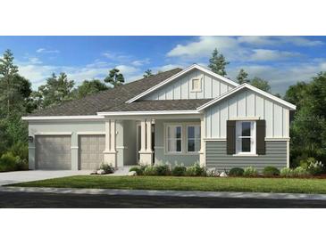 Charming single-story home with a two-car garage, inviting curb appeal, and manicured landscaping at 12863 Harvest Rain Ave, Winter Garden, FL 34787