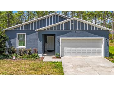 Charming single-story home features a well-maintained lawn, two car garage, and welcoming entrance at 13297 Sw 69Th Pl, Ocala, FL 34481