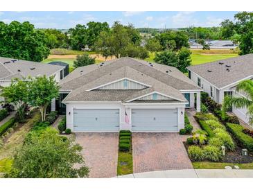 Beautiful paired villas with meticulously landscaped front yard, and two-car garage each at 1855 Flora Pass Pl, Kissimmee, FL 34747