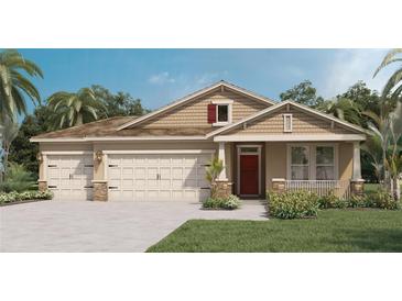 Charming single-Gathering home with a two-car garage, covered porch, and well-maintained landscaping at 1977 Walnut Creek Dr, Kissimmee, FL 34744