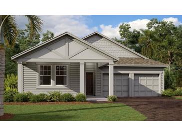 Charming one story home with a covered front porch, two-car garage, and well-maintained lawn at 30112 Misty Pines Rd, Mount Dora, FL 32757