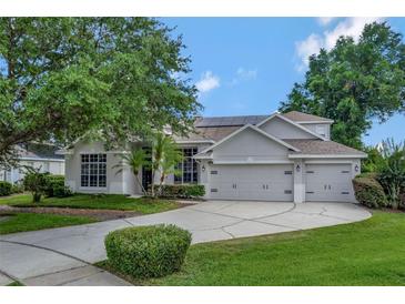 Charming single-Gathering home with well-manicured lawn, mature trees and a three-car garage at 12411 Scarlett Sage Ct, Winter Garden, FL 34787