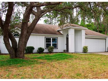 Charming one-story home with mature trees, a two car garage, and well-maintained landscaping at 548 Glen Haven Dr, Deltona, FL 32738