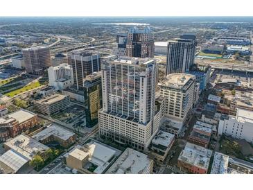 Stunning aerial view of a high-rise condominium in the heart of the city at 155 S Court Ave # 1909, Orlando, FL 32801