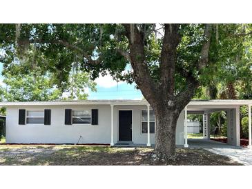 Charming single-story home featuring a carport and a lush, shady tree in the front yard at 205 Brighton Way, Casselberry, FL 32707