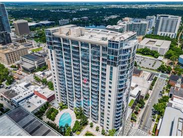 Stunning high-rise condo building featuring a pool and breathtaking city views from every floor at 155 S Court Ave # 2008, Orlando, FL 32801