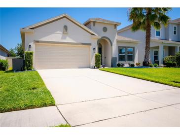 Charming home with a spacious two-car garage, lush lawn, and a beautifully landscaped yard at 5306 Rochester Pl, St Cloud, FL 34771