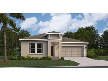 Charming single-story home with a well-manicured lawn, two car garage, and welcoming curb appeal at 4700 Golden Knight Blvd, Kissimmee, FL 34746