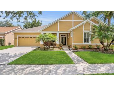 Charming single-Gathering home with a well-manicured lawn, beautiful landscaping, and a two-car garage at 14312 Paradise Tree Dr, Orlando, FL 32828
