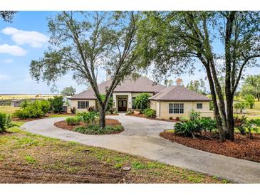 Stately home featuring circular driveway, lush landscaping, and beautiful architecture at 9019 Tower Pine Dr, Winter Garden, FL 34787