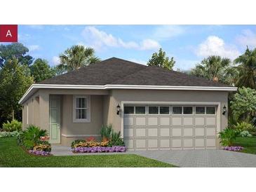 Charming single-story home with a well-manicured lawn and a two-car garage at 754 Lemon Ave, Fruitland Park, FL 34731