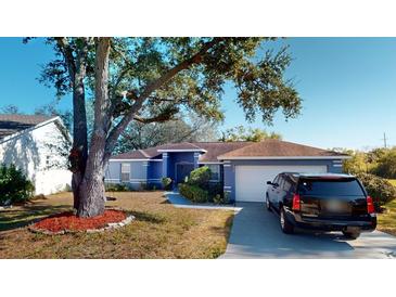 Well-maintained home with a spacious front yard, mature tree, and a two-car garage at 3917 Derby Dr, Lakeland, FL 33809